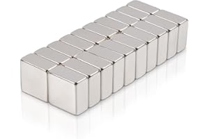 MAGXCENE 10x10x5mm Aimant néodyme Super Puissant, Mini Aimants Petits Rectangulaire Aimants Puissants Aimant Frigo pour Tableau Magnétique Tableau Blanc 20 pièces