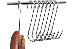 HhBdy 30 Pièces Crochets en S en Acier Inoxydable, 15cm Crochet de Boucher, Crochet Suspendu en Forme de S, Crochet Multifonctions, pour Traitement de La Viande, Fumoir à Viande, Cuisine, BBQ