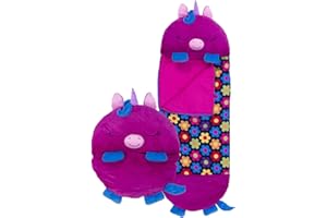 High Street TV Happy Nappers Sleeping Bags For Girls And Boys - Large & Medium Character Sleeping Bags And Play Pillows