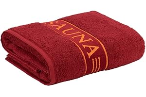Frottana Ręcznik do sauny z obramowaniem, wykonany w 100% z bawełny, rubin, 80 x 200 cm
