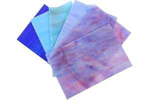 Artibetter Lot de 6 pièces en verre teinté motif feuilles d'eau pour projets de vitrail, arts de mosaïque