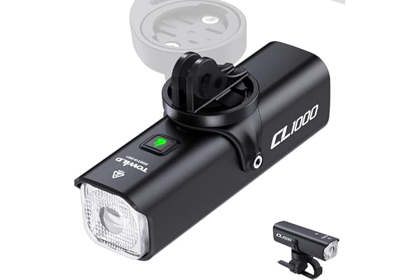 towild 600/1000 lumens Lumières Vélo avec Télécommande sans Fil,CL600/CL1000 Lampe Velo LED pour Le Trajet, la éclairage Avant de Vélo Rechargeable, étanche IPX6 pour la Conduite de Nuit