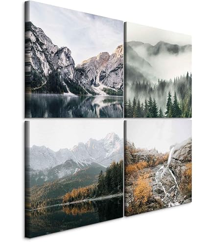 Set 4 Quadri Su Tela Per Centro Estetico E Spa, Benessere Zen, 30x30 Cm – Produzione Italiana