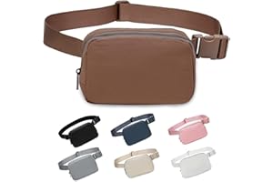 JAKIRO Bauchtasche Gürteltasche für Damen und Herren, Klein Stylisch Everywhere Fanny Pack mit Verstellbarem Riemen, Braun Lulu Umhängetasche Lemen Taschen für Outdoor Fitness Wandern und Sport