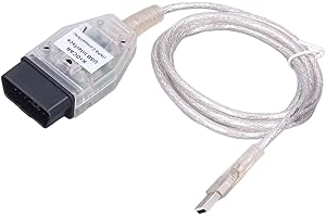 QIILU Kabel USB K + DCAN OBD2 z Przełącznikiem dla Serii 1 E81 E82 E83 E87 E88 i Trzy Serie E90 E91 E92 E93-odczyt i Usuwanie Błędów, Adaptacje, Programowanie Sterowników, Stosowanie