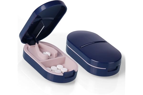 ACWOO Coupe-Comprimé, Séparateur de Comprimés avec Lame, Coupe-pilules Pour Petits et Gros Cachets, Séparateur De Pilules Portable Pour Fendre Vos Pilules Et Transporter Vos Médicaments