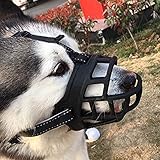 LA VIE Hunde Maulkorb Atmungsaktiv Silikon Anti Beißen Bellen Fressen Beisskorb Sicherheit Maulschlaufe Langlebig Verstellbar für Meistens Hunde Größe 02