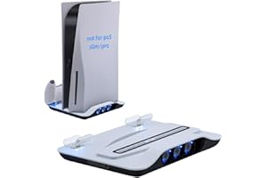 Mcbazel PS5 Stazione Raffreddamento Supporto di Ricarica Multifunzionale per PS5 Console Controller Wireless DualSense – Bianca (Non per PS5 Slim/Pro)