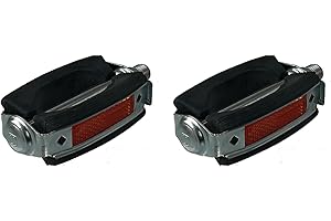 ONOGAL Pedali per bicicletta classica retrò vintage blocco di gomma colore nero 3445ng