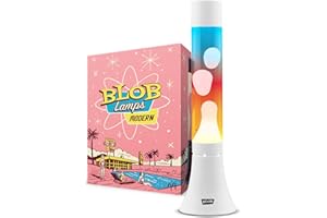 Blob Lamps® Sunset Liquid Motion Lamp Modern White Metal White Wax Multi-Coloured Glass 14.5" Mood Lamp Light