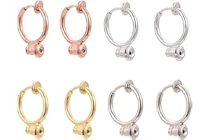BEEFLYING 8 pz Ottone Clip-On Orecchini A Cerchio Risultati Convertitori Orecchie Non Forate Colore Misto per Fai da Te Orecchino Fatto A Mano Creazione di Gioielli