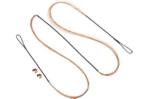 PATIKIL Remplacement de Corde d'arc, Corde d'arc Recourbée à 12 Brins avec Pointe d'Encoche pour Arc Classique Traditionnel AMO de 54 Pouces, Noir Orange