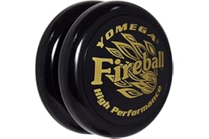 Yomega Fireball YoYo - Transaxle Yoyo ad alte prestazioni, ideale per trucchi con corde per giocatori avanzati per esibirsi come professionisti + corde extra 2 yo yo e garanzia di 3 mesi (nero/oro)
