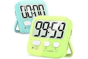 Antonki 2 Pezzi Timer Cucina Digitale, Timer Bambini per la Gestione del Tempo, Cronometro Magnetico per Insegnanti, Aula, Cucinare, Bagno, Esercizio, Riunioni, Esami, Giochi, Forno, Batteria Inclusa