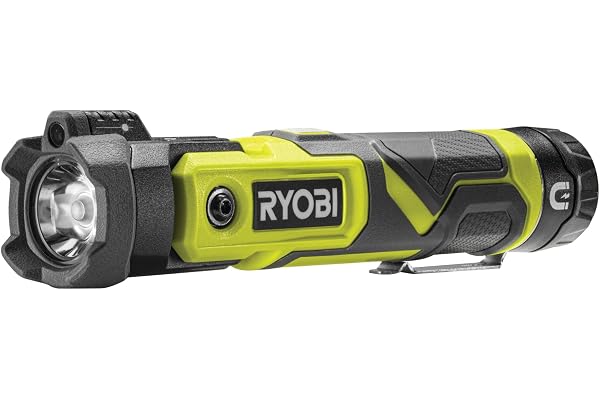 RYOBI - Lampe Torche 4V USB Lithium RLP4-0 - 640 Lumens Tête Pivotante - Pour Balades Nocturnes, Sécurité, Cave & Inspection - Batterie non incluse