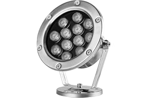 WZYJLYDS Foco Piscina Superficie 12W Focos Estanque Sumergibles IP68 A Prueba de Agua Anticorrosión Luces Fuente de Agua para Estanque de Sal, Estanque de Fuente, Estanque de Peces