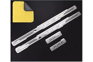 YINTMI 4 Pcs Car Door Sill Protector for NISsan Juke 2010-2025, Stainless Steel Kick Plates Welcome Pedal, Non-Slip Auto Styling Decoration Accessory