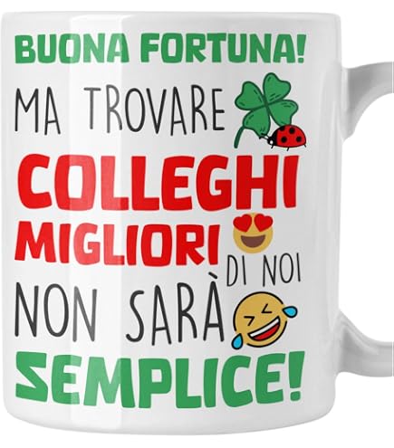 Regalo Per Collega Che Cambia Lavoro | Set Con Biglietto, Portachiavi, Penna E Busta | Auguri Di Buona Fortuna Italiani