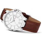 Matrix Antique Day & Date Leather Strap Analog Silicone Watch For Men & Boys - Black