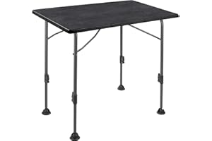 BRUNNER 0406038N.C69 Linear Black 100, Tavolo da Campeggio con Altezza Regolabile, Ripiano Resistente al Calore 180°C, AntiGraffio, Telaio in Acciaio e Portata Max 50 kg