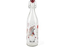 Excelsa Gnome Bouteille en verre, Capacité 1 L. Hauteur 32,5 cm.