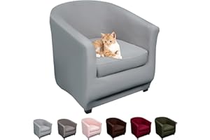 Lydevo Funda de Sillón Elásticas 2 Piezas Funda para Sillón Chesterfield con Funda de Asiento Elegante Cubierta de Sillón Extraíble Lavable Protector para Sillón,Gris Claro