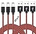 Price comparison product image Micro USB Cable, AOKER 3Pack 3ft Nylon Braided High Speed 2.0 USB to Micro USB Charging Cables for Samsung, LG, Motorola, Nexus, HTC, Sony, Nokia, Android Devices and More (3Pack 3ft Black Red)