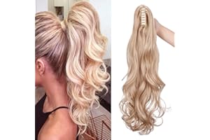 SEGO Extension Coda Capelli Clip Pinza Ricci Mossi 60cm # Biondo Cenere mix Biondo Chiarissimo - Posticci per Donna Ponytail Natural Hair di Nuova Tecnologia 150g Fascia Unica