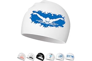 BELIKEFISH Swimming Hat - Silicone Swim Hat for Women Men Adults Teenagers with Long Hair/Short Hair