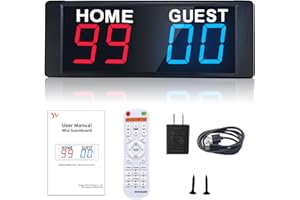 ‎YZ YZ LED Tragbare Elektronische Anzeigetafel Fussball, Tischtennis Zähler, Tennis Punktezähler, Digital Scoreboard Anzeigetafel, Cornhole Zähltafel, für Volleyball, Basketball, Badminton