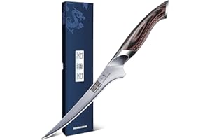 HOSHANHO Coltello per Sfilettare Pesce e Carne, 18cm Coltello da Disosso Super Affilato, Coltello cucina Professionale in Acciaio Inox