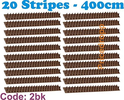 Garden Fence Spikes For Pests Intruders Birds Cats (20 Strips - 400cm 2 Block)