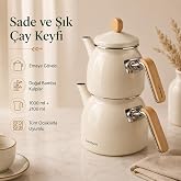 Sultan - Bambu Kulplu Emaye &Ccedil;aydanlık Takımı Krem
