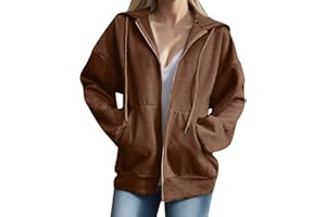 Kobilee Felpa Donna con Zip Estiva Taglie Forti Lunga Abbigliamento Tasche Cerniera Felpe Giacca Leggera Comode Felpa Zip Trekking Offerta Streetwear Hoodie Cotone con Cappuccio