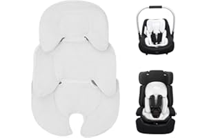 AVCXEC Réducteur De Siège Auto Bébé, Coussin De Siège pour Poussette, Coussin De Poussette, Coussins Réducteurs De Poussette, pour Nouveau né, Bebe, Enfant (Blanc)