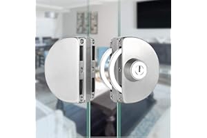 Qrity Cerradura para Puerta de Cristal, Cerradura de Seguridad Antirrobo de La Puerta de Cristal del Acero Inoxidable 10~12mm con Las Llaves Abra/Cierre el Uso Casero del Cuarto