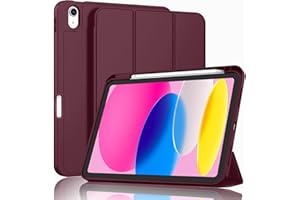 TXWLLIU Etui do iPada 11 Generacji (A16) 11 Cala (2025)/iPada 10 Ggeneracji 10,9 Cala (2022) z Uchwytem na Ołówek, Etui z Trójdzielną Podstawką, Automatycznego Uśpienia/Wybudzenia, Czerwony