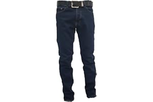 MASTINO Jeans Uomo 5 Tasche Invernale Imbottito in Pile Caldo Foderato Elastico 46-60 Termico Chiaro a Vita Alta Denim