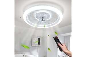 IZOWE Ventilador de Techo LED 48CM Luz Ventilador Techo Moderno Inteligente Regulable Ventilador de Techo con Luz 3 Colores Claros Ventiladores Techo Reversible 4 Velocidades Lampara Ventilador Salón