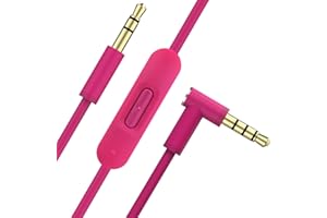 Toxaoii Replacement Audio Cable Cord Wire with in-line Microphone and Control Compatible with Beats by Dr Dre Solo2/Solo 3/Studio 2 3 Pro/Detox/Wireless/Mixr/Executive/Pill Headphones(4.6FT, Pink)