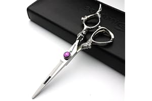 AXEMOORE 6/7 / 7.5/8 / 9 pulgadas estudio de modelado japonés 440c tijeras peluquero herramientas de modelado profesionales juego de tijeras (Corte plano de 6 pulgadas-C)