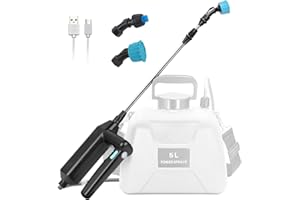 Kevsuvqin Pulverisateur de Jardin Electrique, Pulverisateur Electrique Toiture, Pulverisateur Lance Telescopique, Pulverisateur a Pression avec 3 Buses et Tuyaux de 8M pour Arrosage, Désherbage