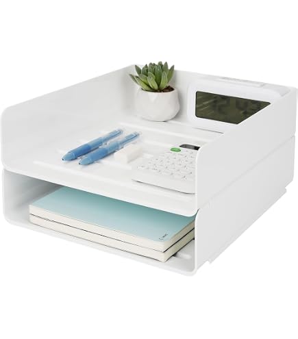 Bac à Courrier 2 Niveaux Acrimet Facility - Charge Latérale A4 - Plastique Gris - Organiseur Bureau Stable