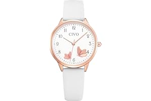 CIVO Ladies Watches Leather Analogue Quartz Watches for Women Elegant Dress Waterproof Women Wrist Watches Fashion Designer Gifts for Women