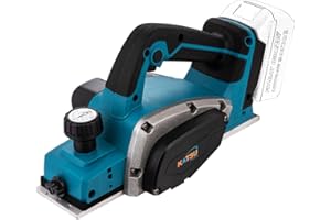 KATSU TOOLS KATSU FIT-BAT 21V Brushless Cordless Planer 82mm Electric Handheld Planer for Wood, 2mm Chip Depth, Aluminium Soleplate with 3 V-Groove Planing Tool, Extra Blades, No Battery or Charger