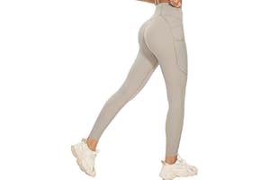 ChunyChi Leggins Deportivos Mujer Largos con Bolsillos, Legegings Opacos de Cintura Alta, Mallas Deporte Mujer Leggins Mujer Push Up para Yoga, Fitness, Longitud Fácilmente Acortable