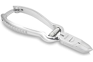 Suvorna Barrel Spring Toe Nail Clippers for Thick Nails - Professional Ingrown Toenail Nippers - Japanese Steel Toenail Cutter - Back Lock Heavy Duty Podiatrist Nail Care Tool for Senior Women And Men