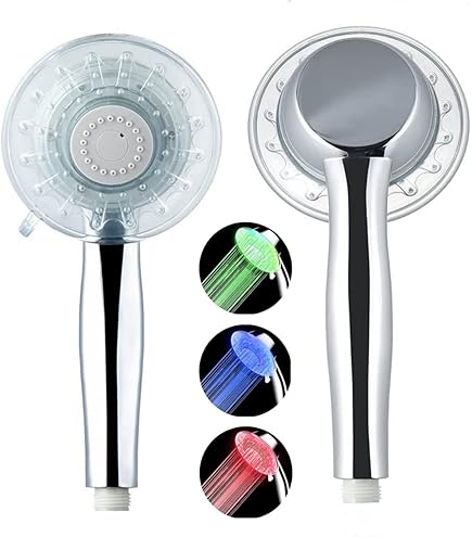 LED Douchekop 3 Kleur Veranderende Blauw/Groen/Rood Water Licht Glow Temperatuursensor Economische Handdouche voor Badkamer