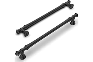 Amerdeco 10 Pièces Poignées de Meuble Noir,192mm, en Alliage de Zinc, pour Cuisine, Armoires, Tiroirs et Placards UK0017