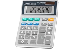 Aurora DB453B Calculatrice de bureau avec fonction calcul de taxes